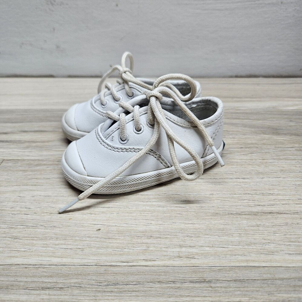 Keds White Baby Cap Toe Champion Shoes Size 3 Leather